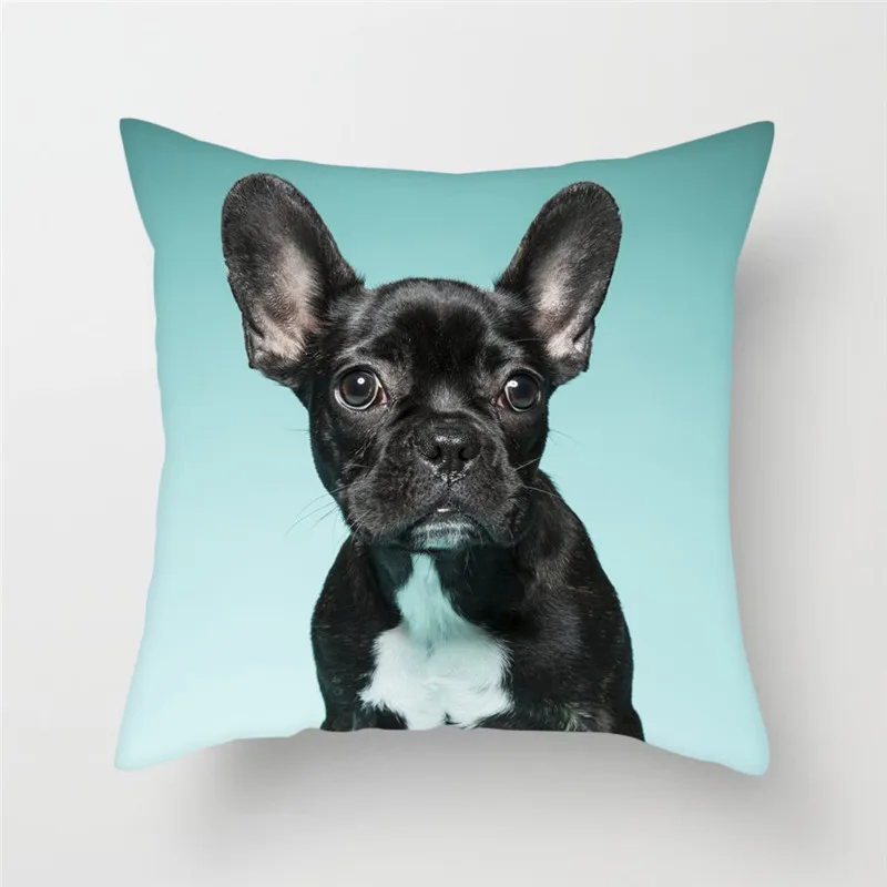 Fuwatacchi чехол для подушки с милой собакой, чехол для подушки с изображением собаки, фото, чехол для дивана, домашнего стула, французского бульдога, декоративная наволочка 45*45 см - Цвет: PC05899