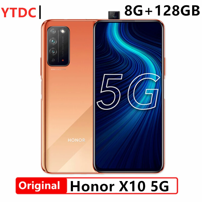 Honor X10 5G сотовый телефон 8 ГБ 128 6 63 дюймов 4300 мА/ч Батарея Kirin 820 чип 90 Гц Full Экран