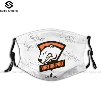 

Virtus Pro Mouth Face Mask Virtus Pro Signed Players Facial Mask Funny Kawai with 2 Filters for Adult