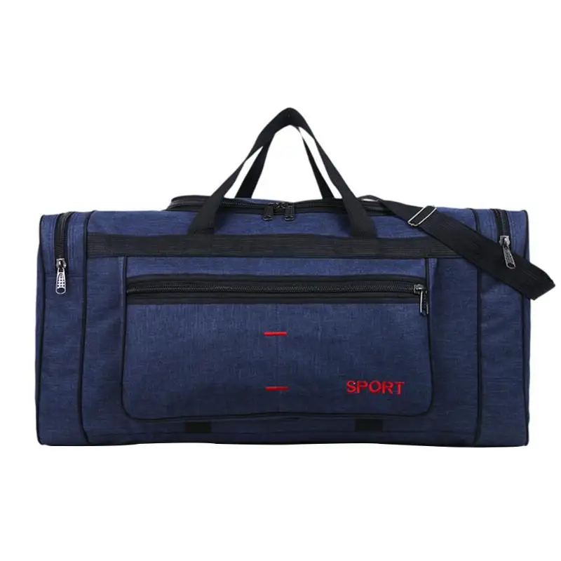 Многофункциональные холщовые дорожные сумки через плечо для женщин и мужчин, повседневные спортивные сумки большой емкости, унисекс, для фитнеса, тренажерного зала, тоут - Цвет: Dark Blue