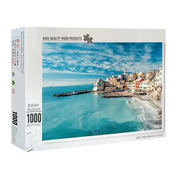 

1000 Pieces Italian water city Puzzles Wooden Jigsaw Puzzles Floor Puzzle Intellectual Game Learning Education Decompression Toy