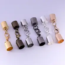 

10pcs/lot 3 4 5 6 7 8 9 10mm Leather Cords Bracelet Necklace Lobster Clasps Hooks Connectors for DIY Jewelry Making End Cap