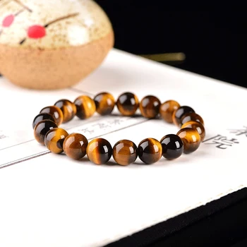 

【 Caress 】7a Tigereye Bracelet Tigers Single Circle Hand String Yellow Tigereye Bracelet Crystal Ornaments