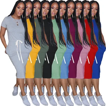 

clothing OWLPRINCESS 2020 Summer Short-Sleeved Fashion Casual Plain Dress