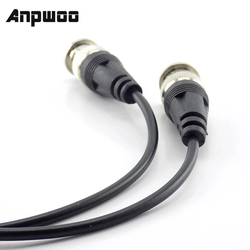Conector hembra BNC A Adaptador hembra, Cable de alimentación de CC, conectores BNC de línea CCTV para sistema de seguridad de cámara CCTV, 1 ud.