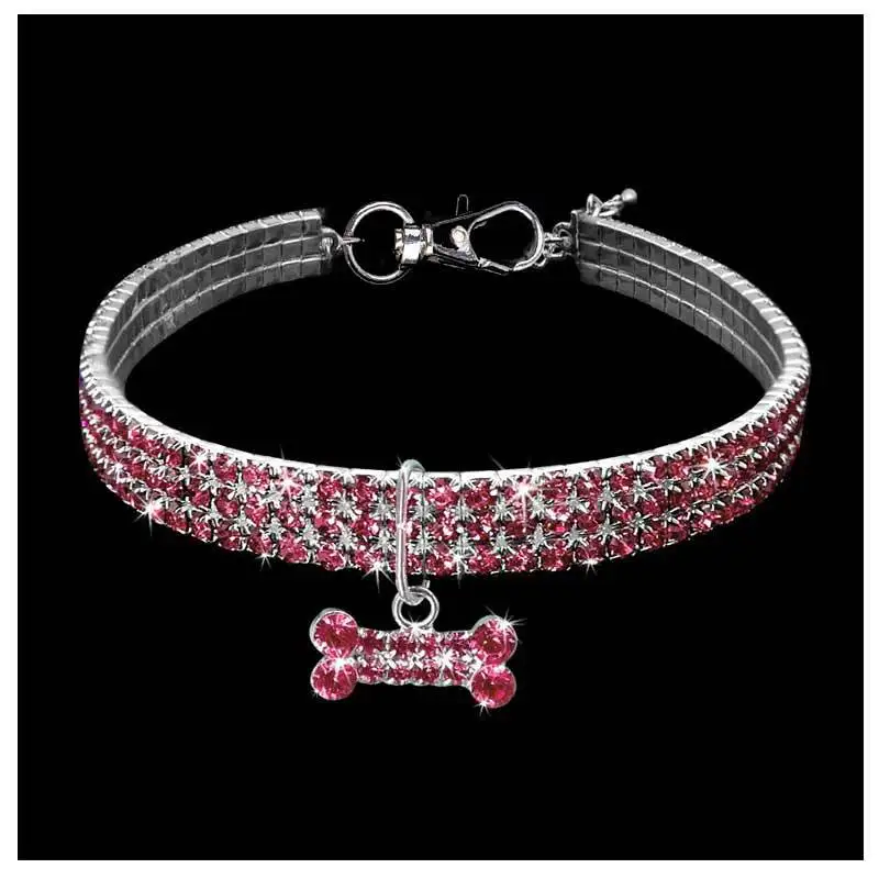 C Pink Ошейник для питомца сердце любовь домашнее животное ожерелье подвеска блестящее яркое ожерелье в форме сердца ожерелье с котенком подарок - Окраска металла: C Pink