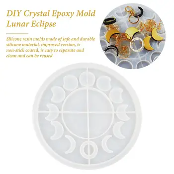 

Resin Mold Crystal Epoxy Lunar Eclipse Mold Coaster Moon Phase Silicone Mold for DIY Art Casting Home Decoration Craft Tools