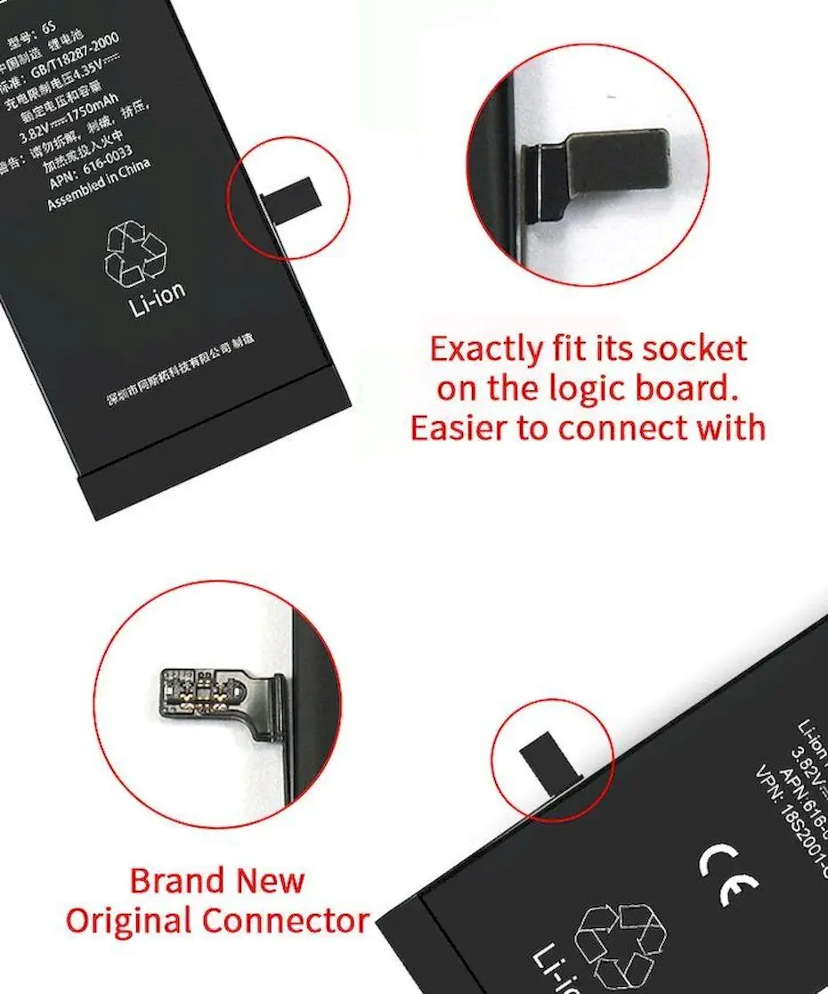 PINZHENG аккумулятор для телефона для iPhone 6S 6 7 8 5S батарея реальная емкость сменная батарея с ремонтным набором инструментов