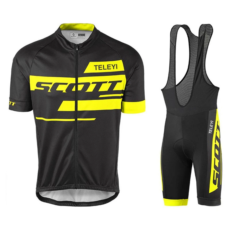 SCOTT Teleyi Cycling Jersey 19D Bib Set MTB Uniform Bike Clothing Quick Dry Bicycle Wear Clothes Mens Short Maillot Culotte | Спорт и
