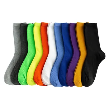 

5 pairs/lot =10 piecesSolid Color Autumn Winter Women's Cotton Socks in the Tube Casual Women's Cotton Socks Ladies