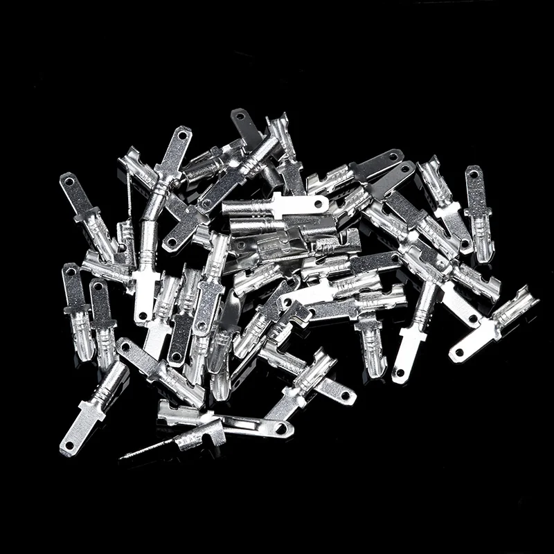 AABB-200Pcs 4,8 мм провода разъемы обжимные клеммы обжимной женский/Мужской Лопата терминалы с прозрачными изоляционными рукавами
