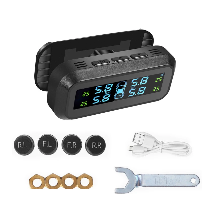 Universal Car TPMS Tire Pressure Monitoring System Solar Power Digital TMPS LCD Display Security Alarm Tire Pressure Sensor for car tire pressure monitor,car tire pressure sensor