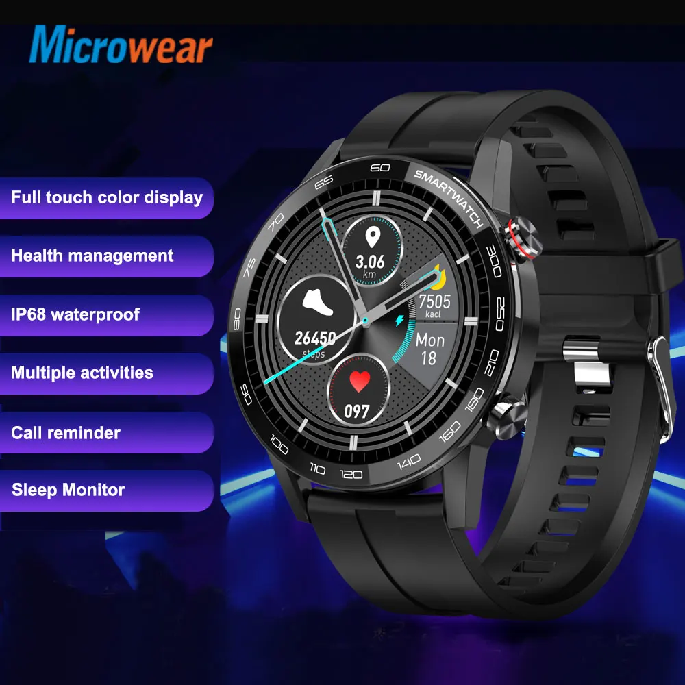 [ES]  Microwear L16 ȶ ð  IP68  ECG ɹڼ  360*360 IPS VS DT95 Smartwatch 
