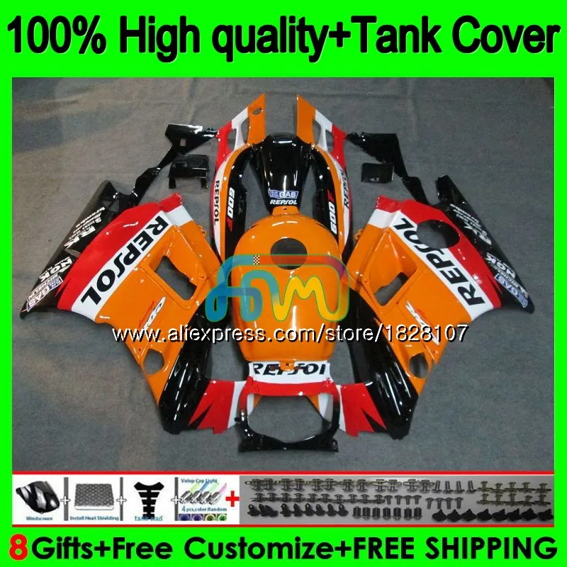 Корпус+ майка для HONDA Repsol orange CBR 600F2 600 F2 FS CBR600FS 1BS. 2 CBR600 F2 CBR600F2 91 92 93 94 1991 1992 1993 1994 обтекатель