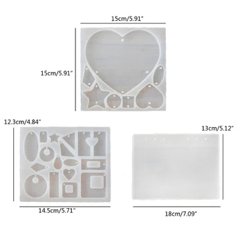 

Heart Star Earrings Necklace Pendant Resin Molds Epoxy Resin Jewelry Molds Tools M2EA