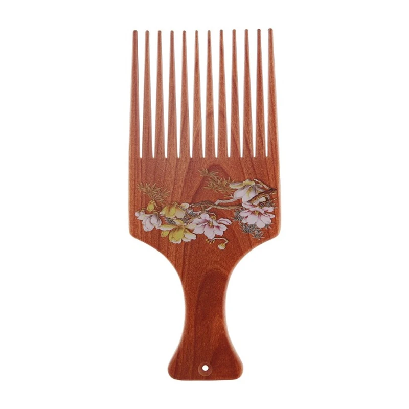 1 Pc Retro Wide Teeth Brush Pick Comb Fork Hairbrush Insert Hair Pick Comb Gear Comb For Curly Afro Hair Styling Tools