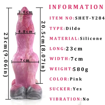 SHET Gory Raw Meat Color Shepherd Dog Dildo Fell Comfortable Large Penis Sex Toys For Women Anal Plug With Sucker Dildosex Toy 2