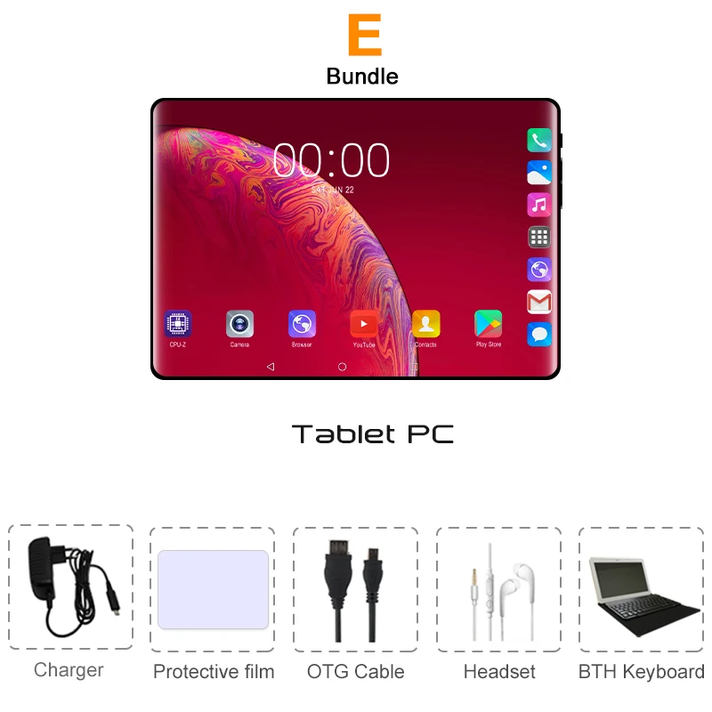 CIGE N9 10,1 дюймов Планшеты Android 8,0 Восьмиядерный ОЗУ 6 Гб ПЗУ 64 Гб Двойная камера 8.0MP двойной планшет с сим-картой ПК Wifi gps bluetooth телефон - Комплект: Комплект 5