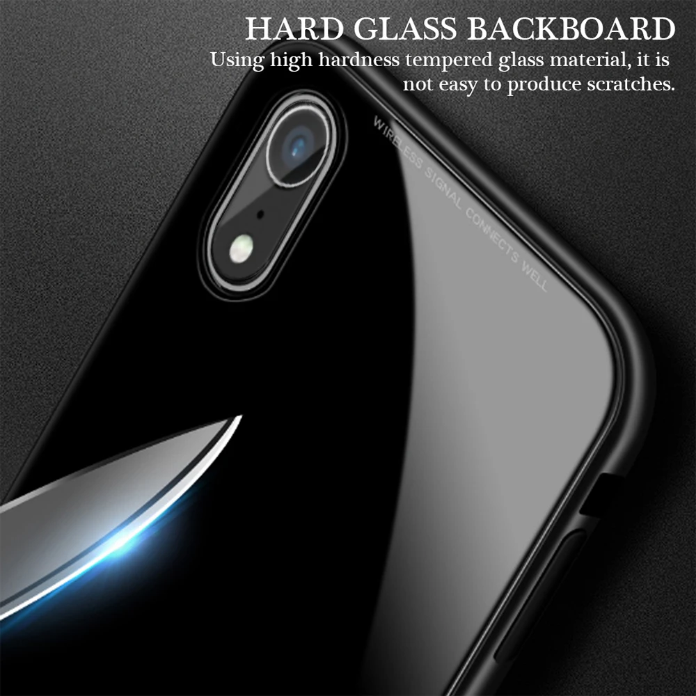 Чехол для телефона iPhone XR Магнитный адсорбционный прозрачный закаленное стекло красный прозрачный для iPhone XR чехол