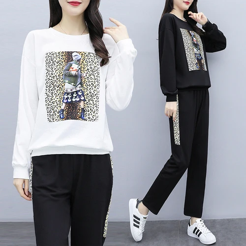 

Leopard Stitching Women's Suit Ensemble Femme Deux Pieces Two Piece Set Plus Size 5xl Costumes For Women Conjunto Feminino