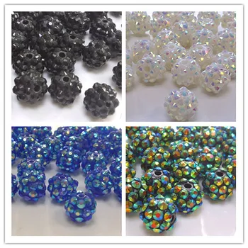 

loose bracelet+Free Shipping+Gift 10*12 mm mixed 4 Color loose DIY Resin crystal Beads fit Basketball Wives jewelry cg44