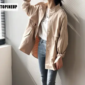 

classic Korean Style Stylish Full pockets Women"s jackets 2019 elegant spring Women"s Coats
