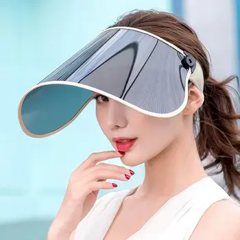 

Adjustable Women Uv Protection Face Cover Transparent Foldable Beach Travel Riding Flexible Summer Cap sun-proof Sunscreen hat