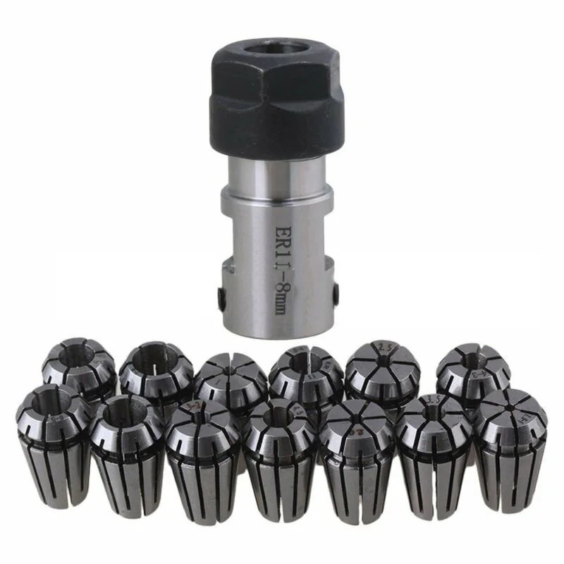 

Type A Extension Rod & 13Pcs Spring Collets Tool Set For CNC Milling Machine Lathe Chucks ER11 8mm Tool Part Kits For Deep