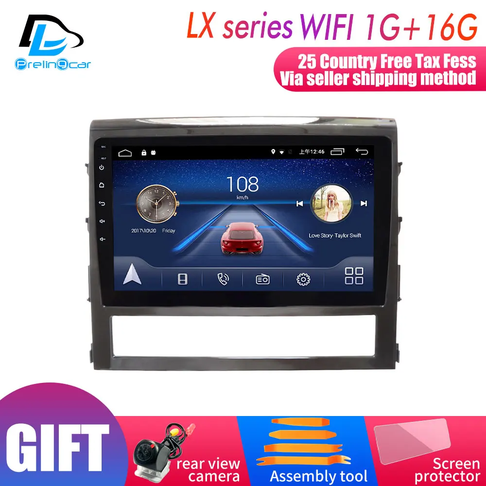 LX player 1G16G 4G Lte Android 9,0 gps Мультимедийная навигационная система для Toyota Land Cruiser 16 17 18 автомобильный dvd-плеер Подушка подголовник радио - Color: LX player 1G16G