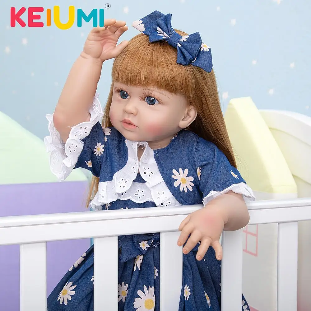 KEIUMI 23 дюйма тканевое тело принцесса малыш кукла реалистичный полный Силиконовый