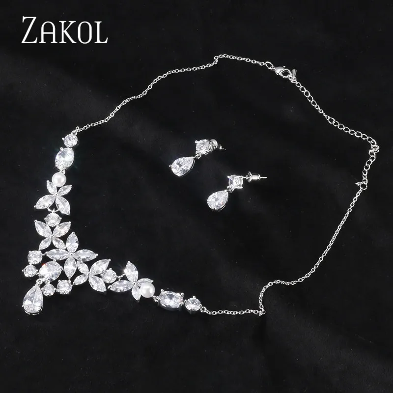 ZAKOL новый дизайн класса ЛЮКС AAA циркон висячие серьги в форме Цепочки и ожерелья с