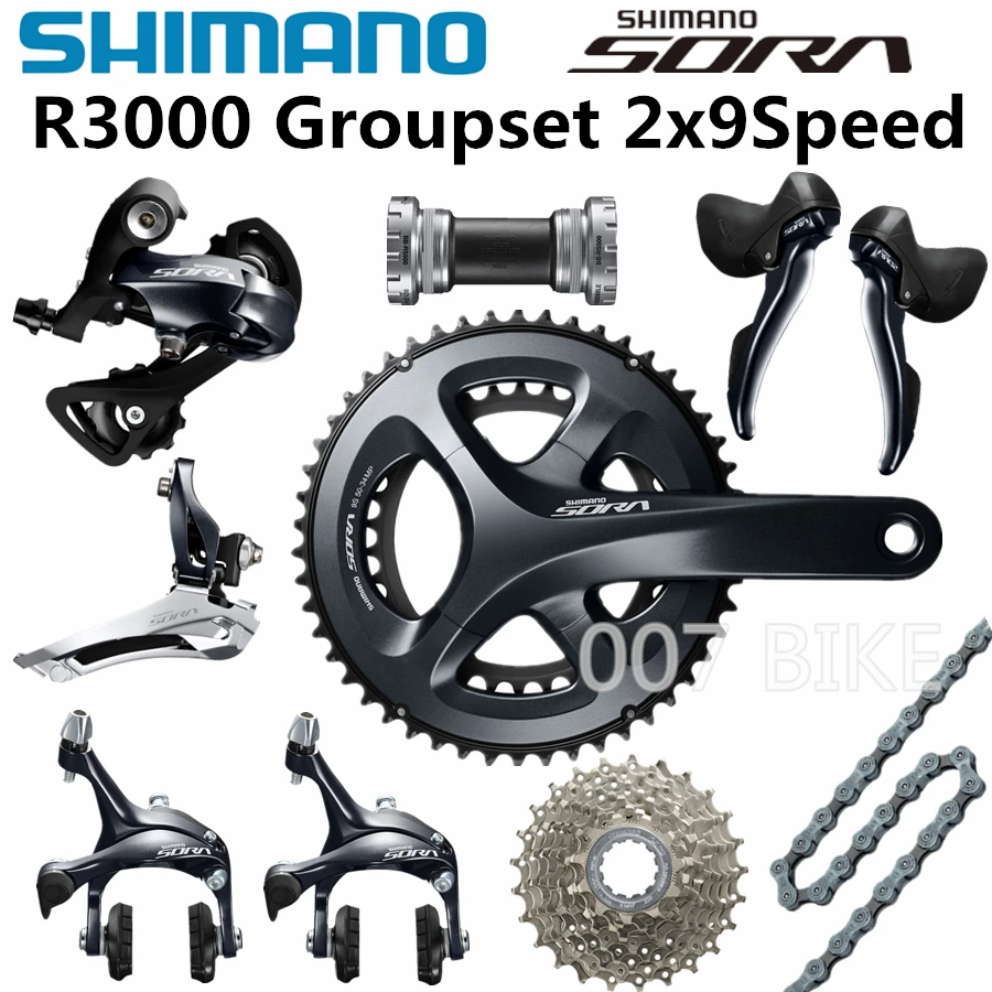 Shimano Sora R3000ロードバイクギアセット 50 34t 170mm フロントおよびリアディレイラー シフター3500 Sora 3500 Shimano Sora 3500shimano Sora Aliexpress