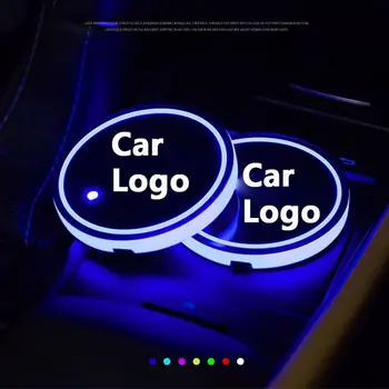 

2X Led Car Logo Cup light Luminous Coaster Drinks Holders For BMW 3 5 7 Serie E65 E66 F01 F02 G11 G12 G30 G38 E60 M3 Accessories