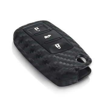 Cover chiave telecomando per Volkswagen VW POLO Tiguan Passat B5 B6 Golf EOS Scirocco Jetta MK6 Octavia - KEYYOU in fibra di carbonio in Silicone per auto a distanza portachiavi per Volkswagen VW