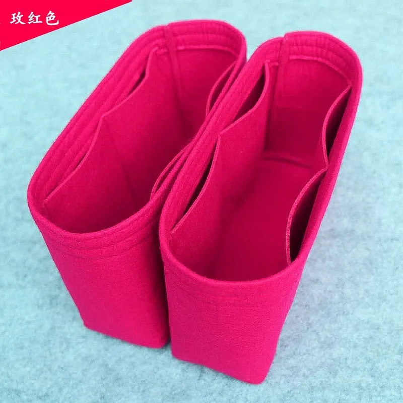 simple rose red Для GG Детская сумка войлочная ткань вставка сумка органайзер Макияж сумка органайзер дорожная внутренняя Сумочка малогабаритные сумочки-косметички - Цвет: simple rose red