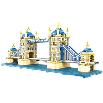 

City Architecture Series Building Blocks Small Particle Bricks Landmarks The tower bridge of London Model Toys for children gift