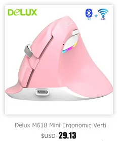 Delux M618 плюс Беспроводной Мышь эргономичная Вертикальная мышь для геймеров 800/1000/1600 Точек на дюйм USB оптическая компьютерная игровая мышь для ПК, ноутбука