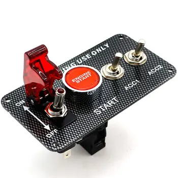 

Ignition Switch Panel DC 12V For Racing Car LED Toggle Engine Start Push Button Accessory kit set for golf mk4 peugeot 307