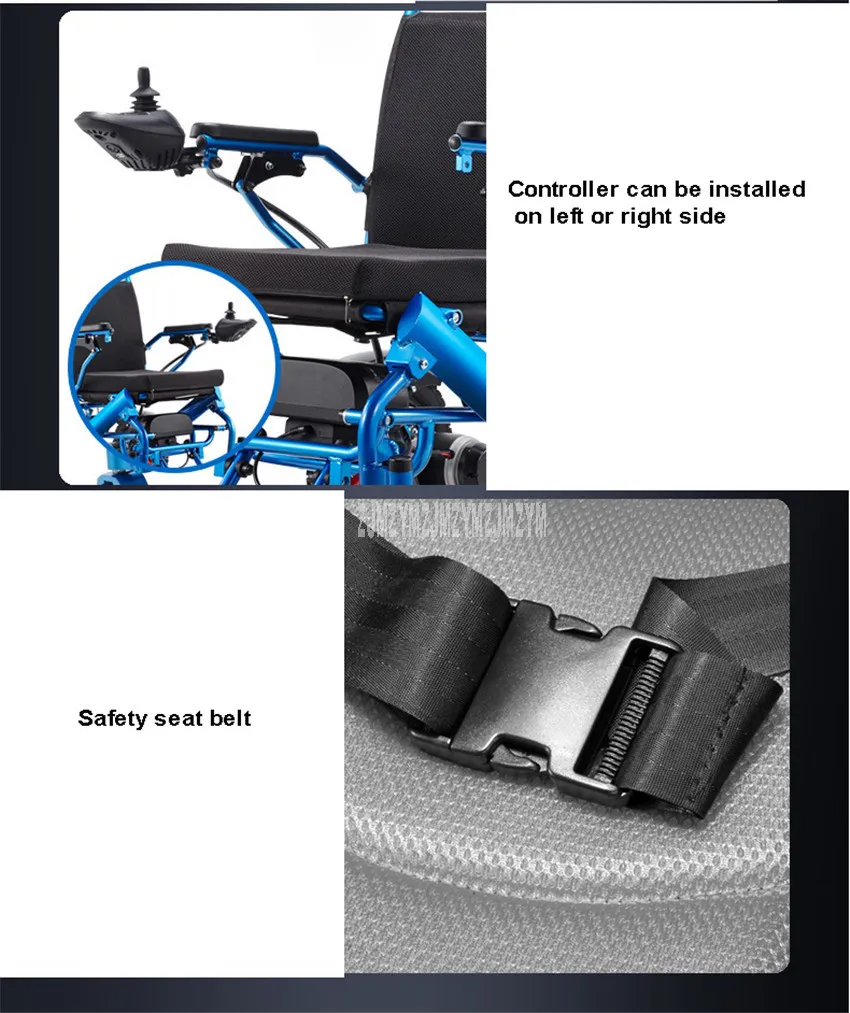 22.8kg Lightweight Electric Foldable Wheelchair Aluminum Alloy Older Disabled Patient 24V12A Lithium Battery Handicapped Scooter