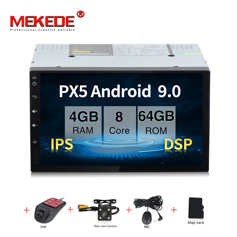 MEKEDE PX30 " 2Din 9,0 автомобильный dvd-плеер для Nissan Volkswagen TOYOTA Honda KIA hyundai Lada Renault mazda универсальный автомобильный Радио gps - Цвет: 64G add camera DVR