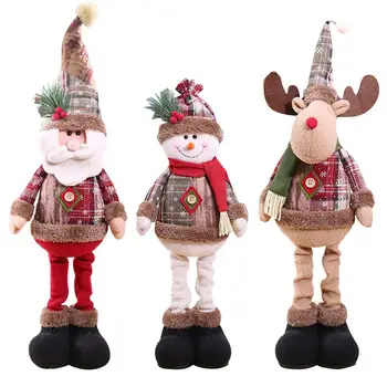 

Navidad Natal Cute Santa Snowman Deer Shaped Doll Christmas Decoration Gift Doll Hanging Ornament 2021 New Year Home Decor