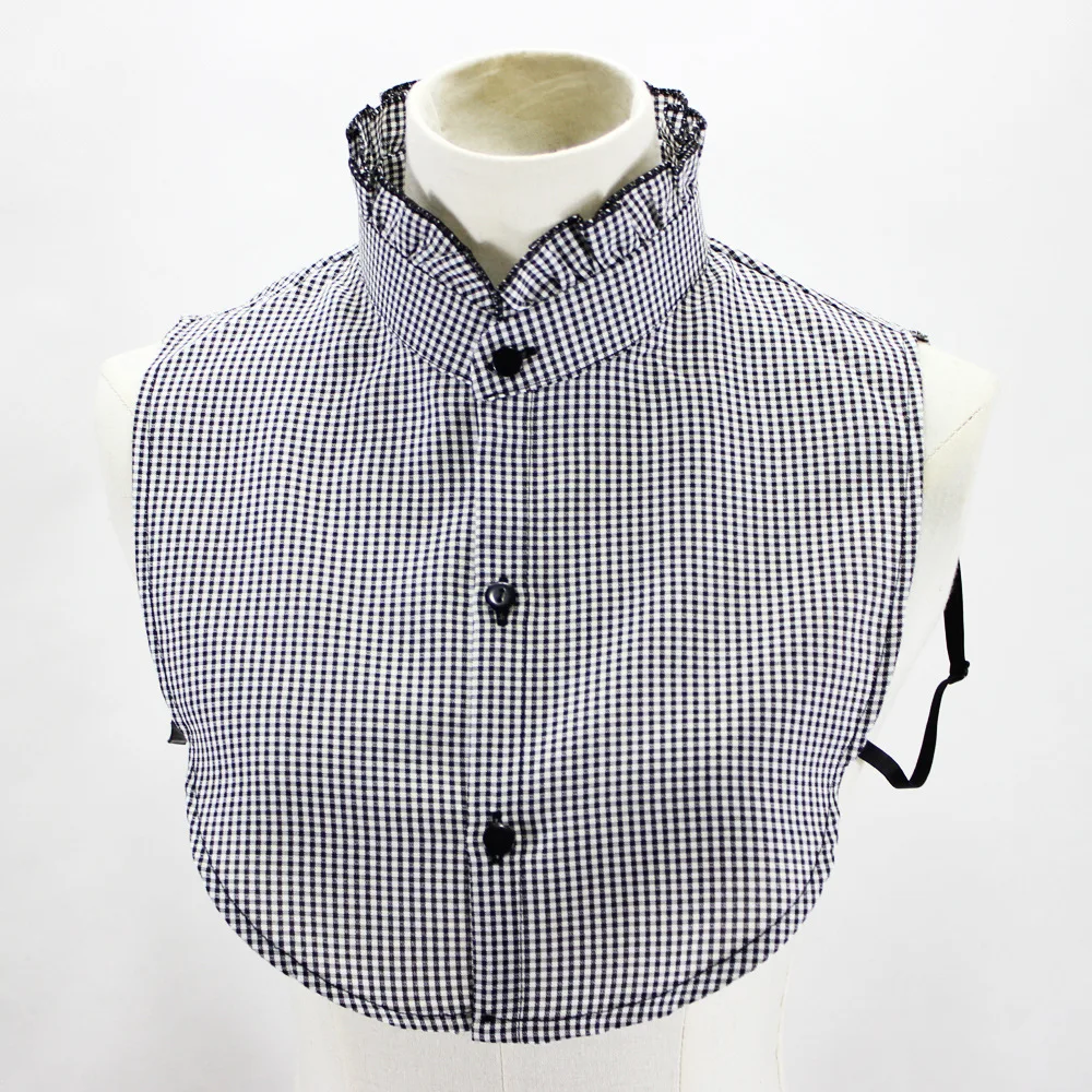 

Women Cotton Plaid Fake Collar for Mens Detachable Collars Nep Kraagje Cravats Necktie Half Shirt Blouse Tops False Collar