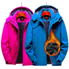 Лыжная куртка для мужчин и женщин, водонепроницаемая теплая флисовая куртка, ветрозащитная зимняя куртка для кемпинга, пешего туризма, катания на лыжах, сноуборде, мужская куртка