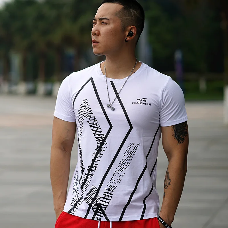 

Microfiber Material Compression Men's Short Sleeve T-Shirts Tight Running Fitness Shirt Slim Fit Quick-drying Shirts Tee Tops