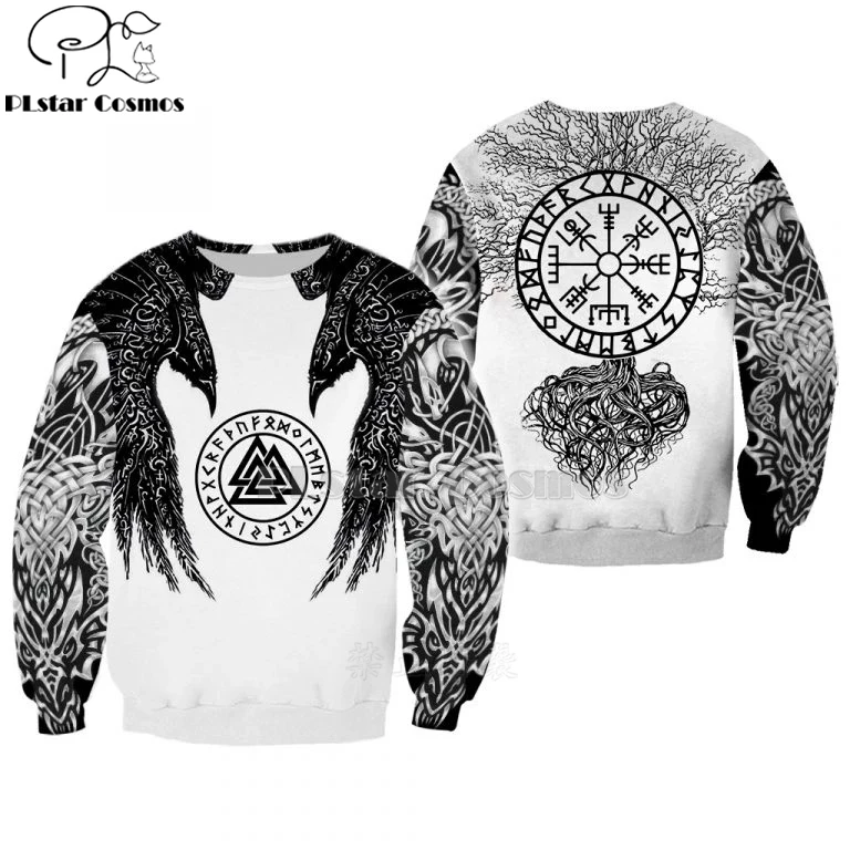 sweatshirt PLstar Cosmos Модные мужские толстовки с 3D принтом Викинг тату Hoodiest/футболка/толстовка одежда унисекс переводная streetwear-9 - Цвет: sweatshirt