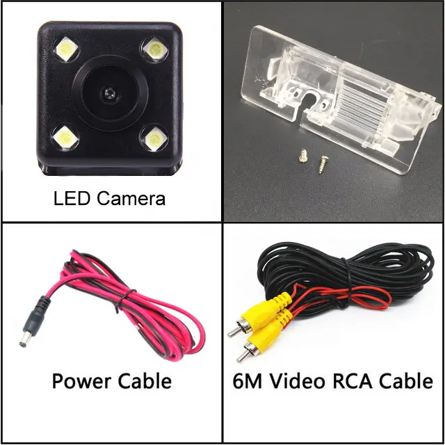 4 LED YAZH для Volkswagen VW Bora Gran Santana хэтчбек HD CCD автомобиля заднего вида парковочная камера заднего вида ночное видение - Название цвета: 4 LED