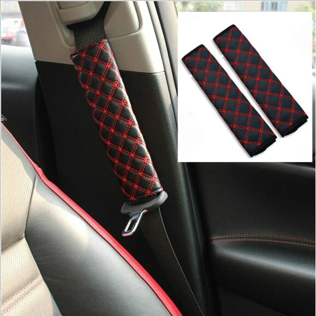 Accessoires auto,2 pièces voiture confortable sécurité ceinture de sécurité  épaulettes couverture doux coussin harnais coussin