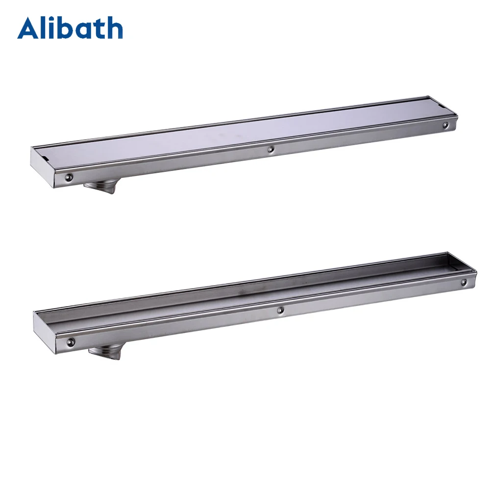 

304 Stainless Steel 60cm Tile Insert Rectangular Linear Anti-Odor Floor Drain Bathroom Hardware Invisible Shower.