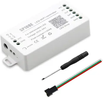 

WS2812B WS2811 WS2801 LED WiFi Controller,iOS Android App Wireless Remote Control DC 5V~24V SP108E for SK6812-RGBW WS2813 WS2815