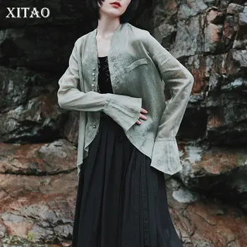 

XITAO Single Breast Jacket Fashion New Women Full Sleeve 2020 Autumn Small Fresh Casual Style Goddess Fan Loose Coat ZP1650